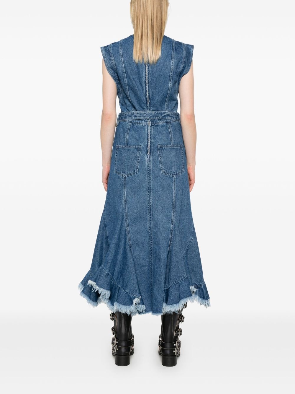 denim midi dress - 4