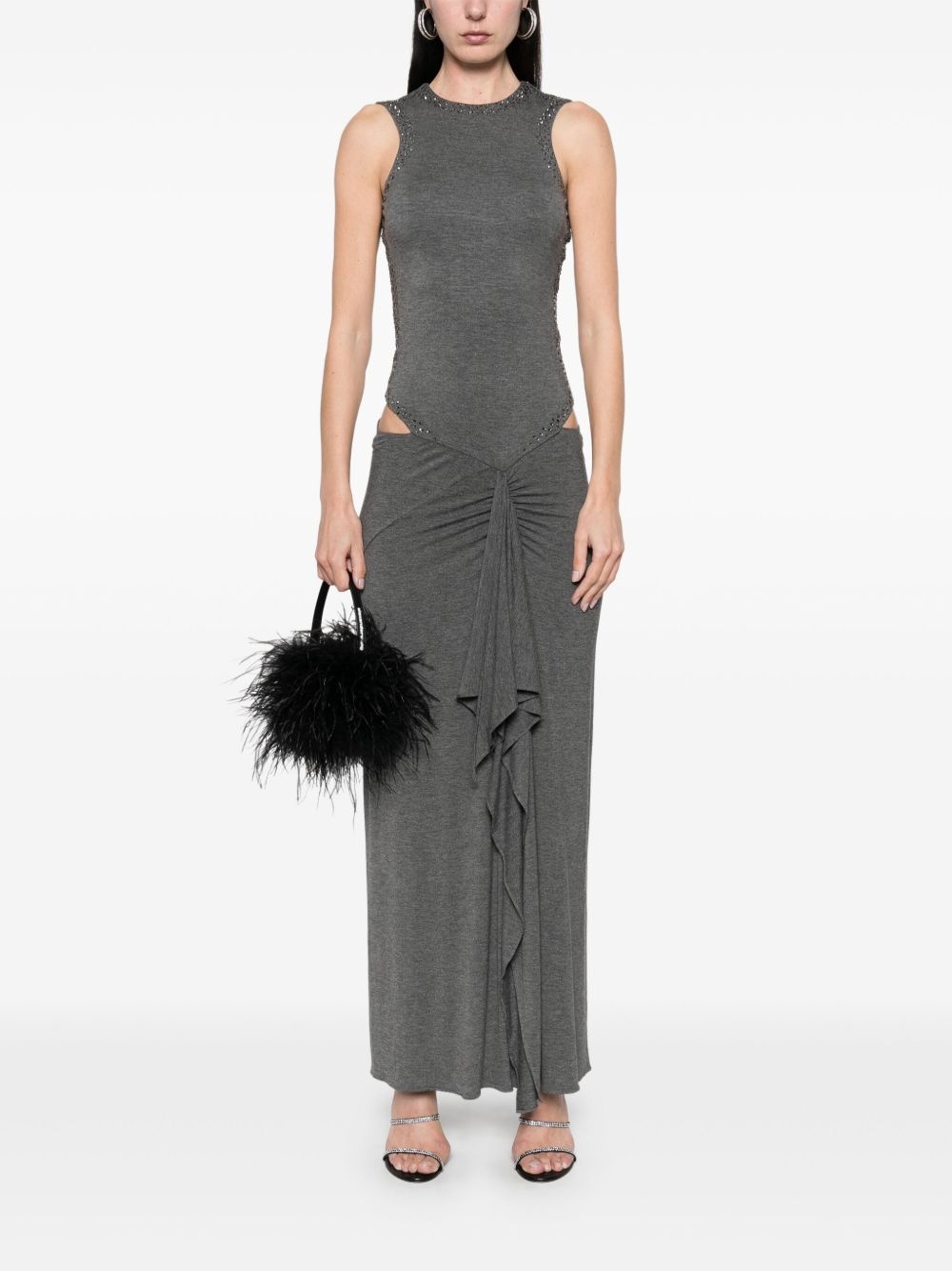 draped midi dress - 2
