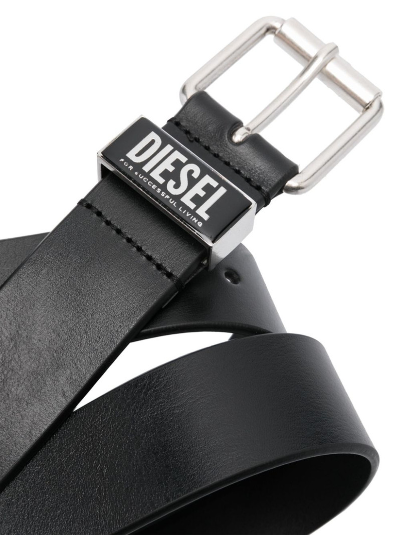 Diesel logo-plaque leather belt outlook