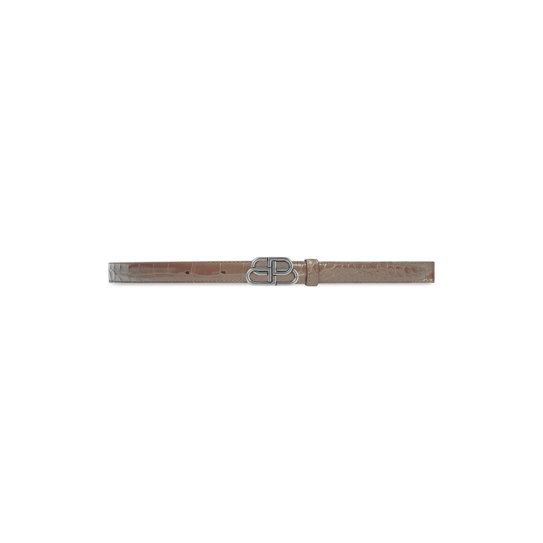 Women's Bb Extra Thin Belt in Mink Grey - 1