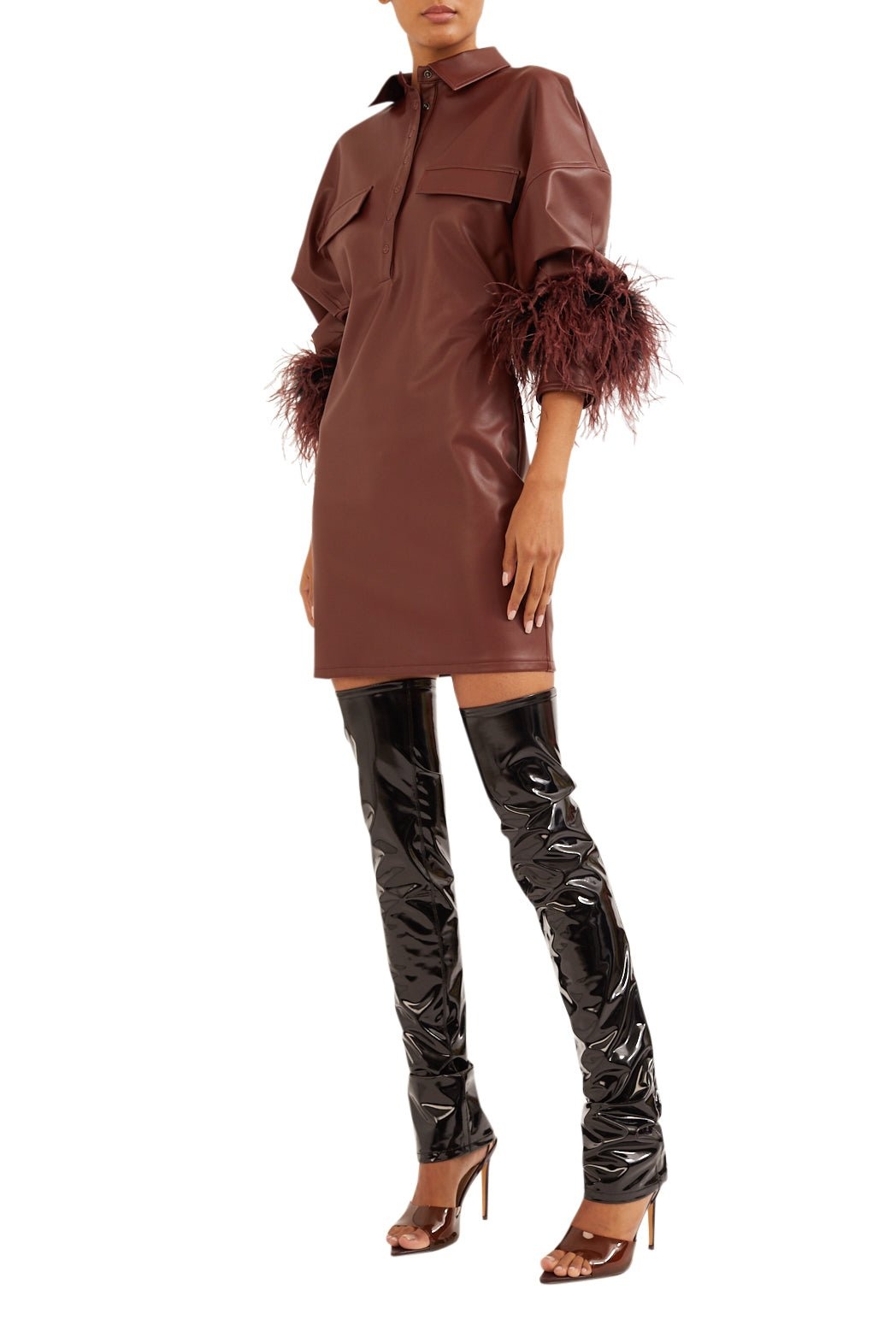 Faux Leather Mini Dress - 3