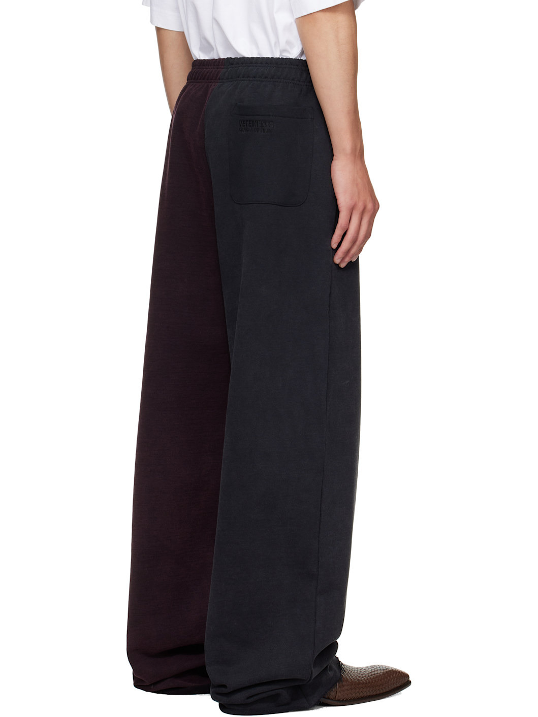 Black & Burgundy Cradle of Filth Cut-Up Baggy Sweatpants - 3