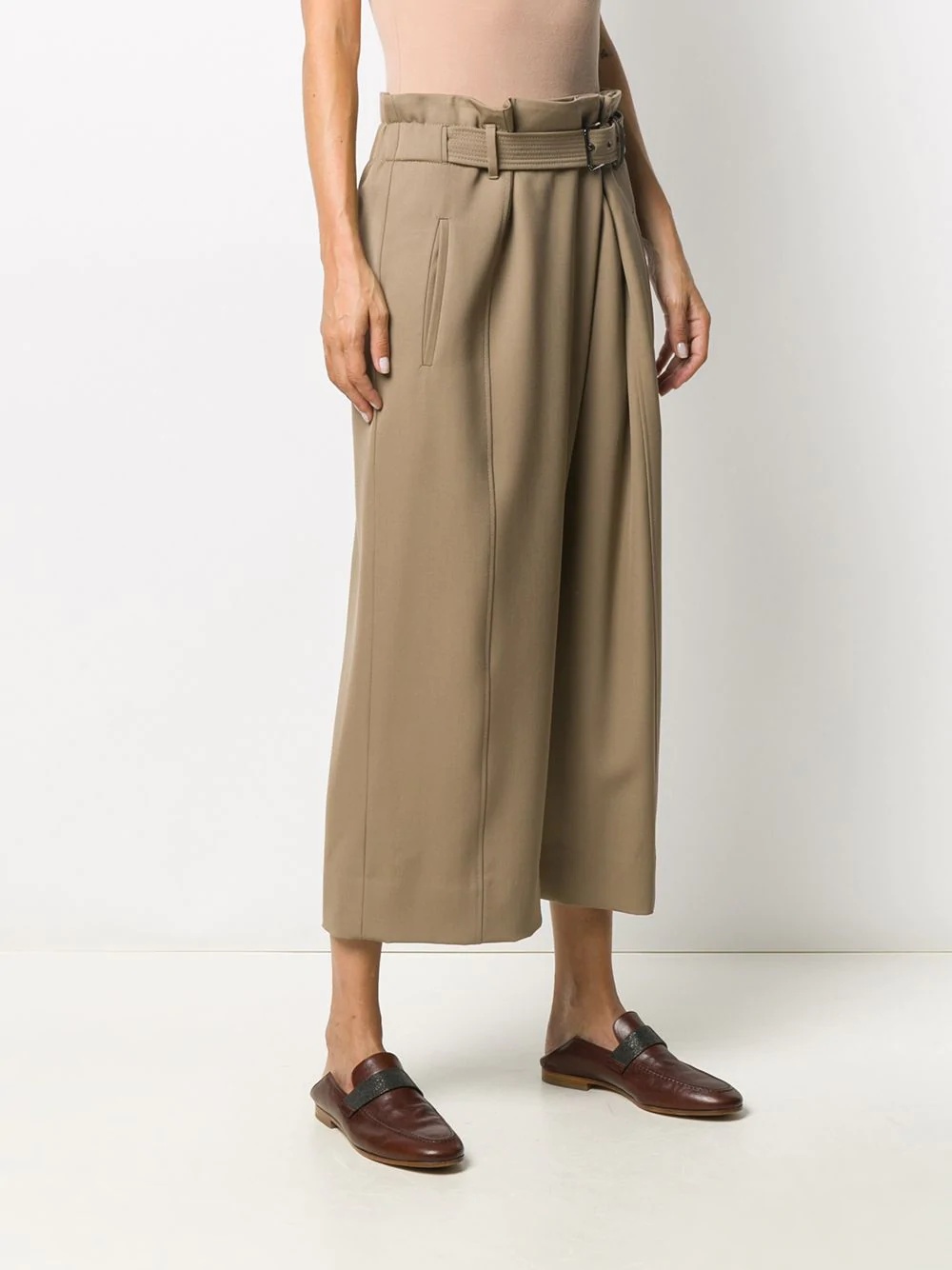 cropped belted trousers - 3