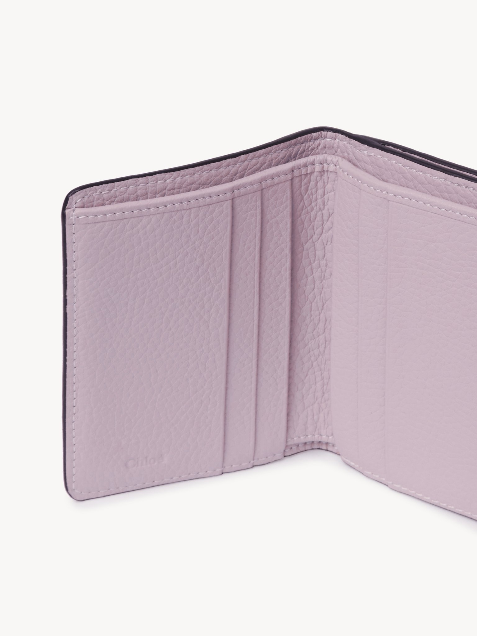 SMALL ALPHABET TRI-FOLD IN GRAINED LEATHER - 2