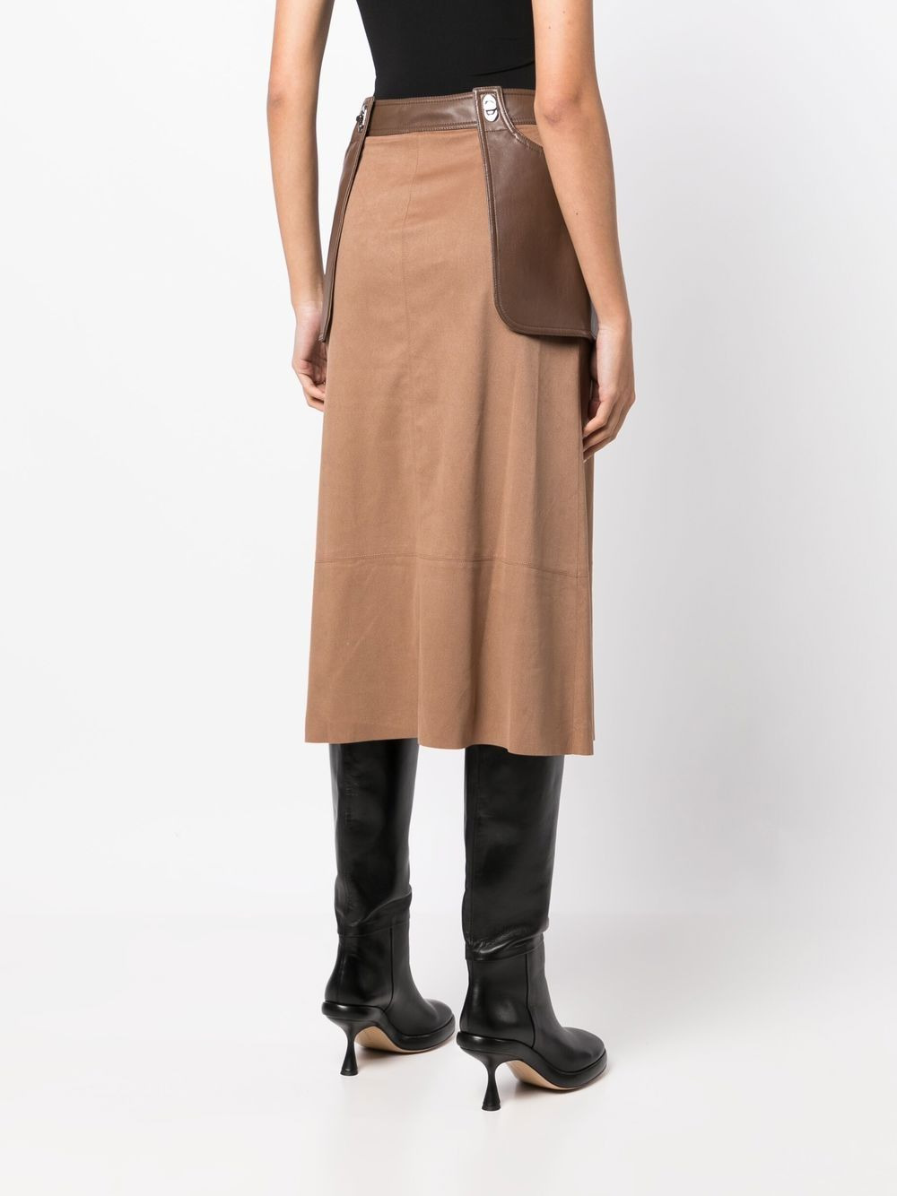 contrasting-panel detail skirt - 4