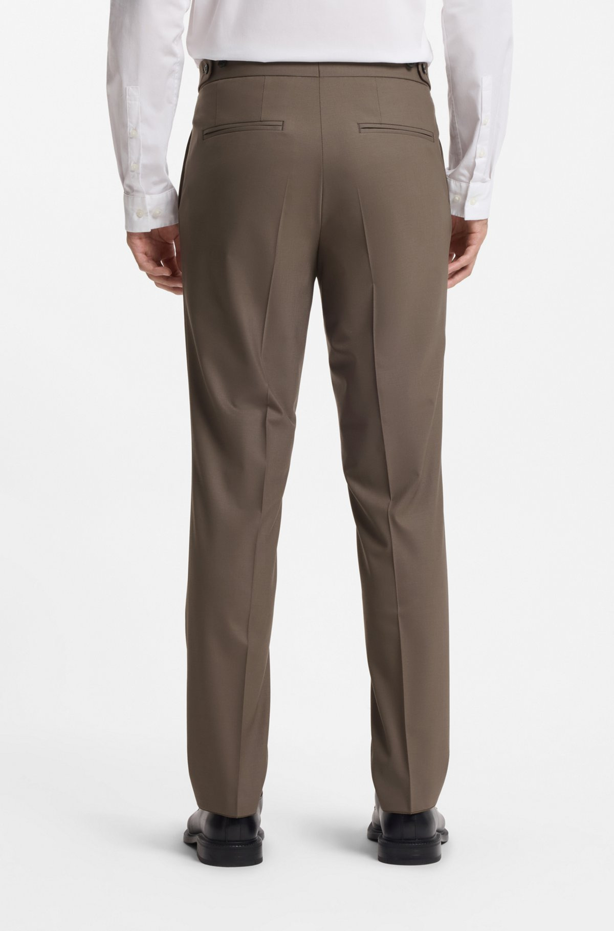 THREE-PIECE SLIM-FIT SUIT IN WOOL-BLEND POPLIN - 7