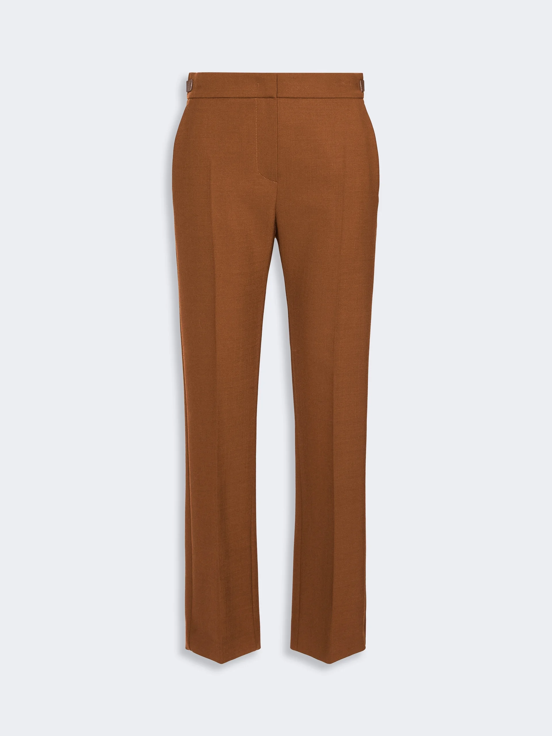 ACINO Slim double woollen cloth trousers - TOBACCO - 1