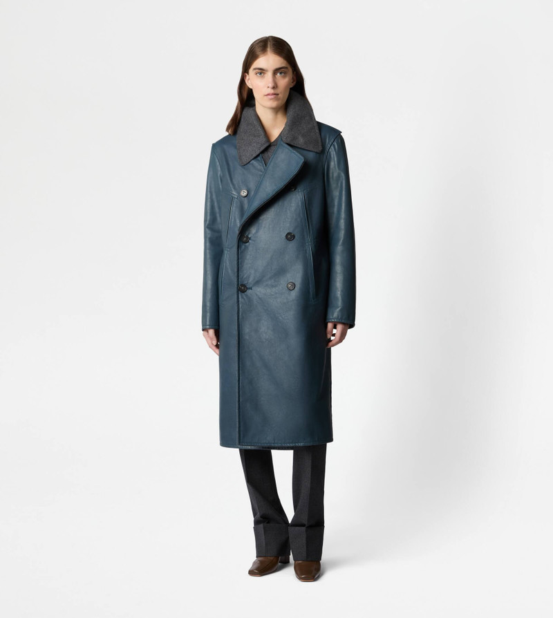Tod's COAT IN LEATHER - BLUE outlook