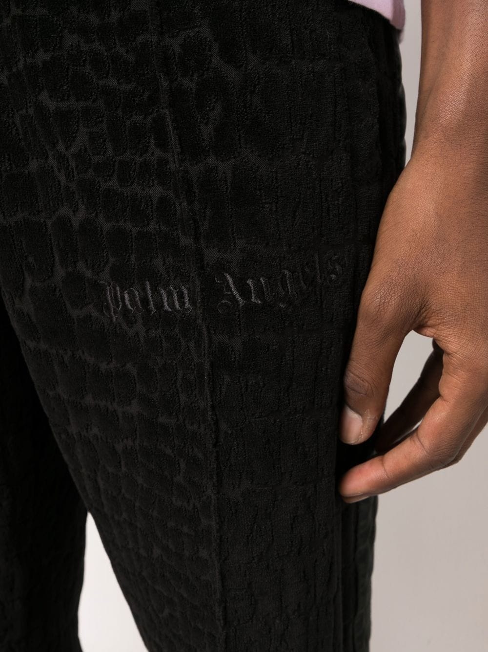 velour-effect track pants - 5