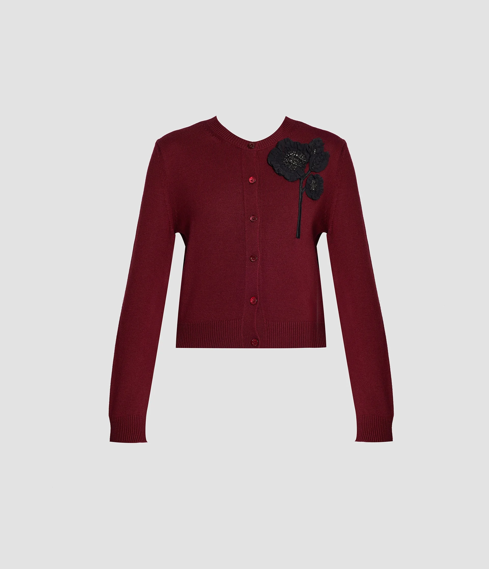 EMBELLISHED MERINO WOOL CARDIGAN - 1