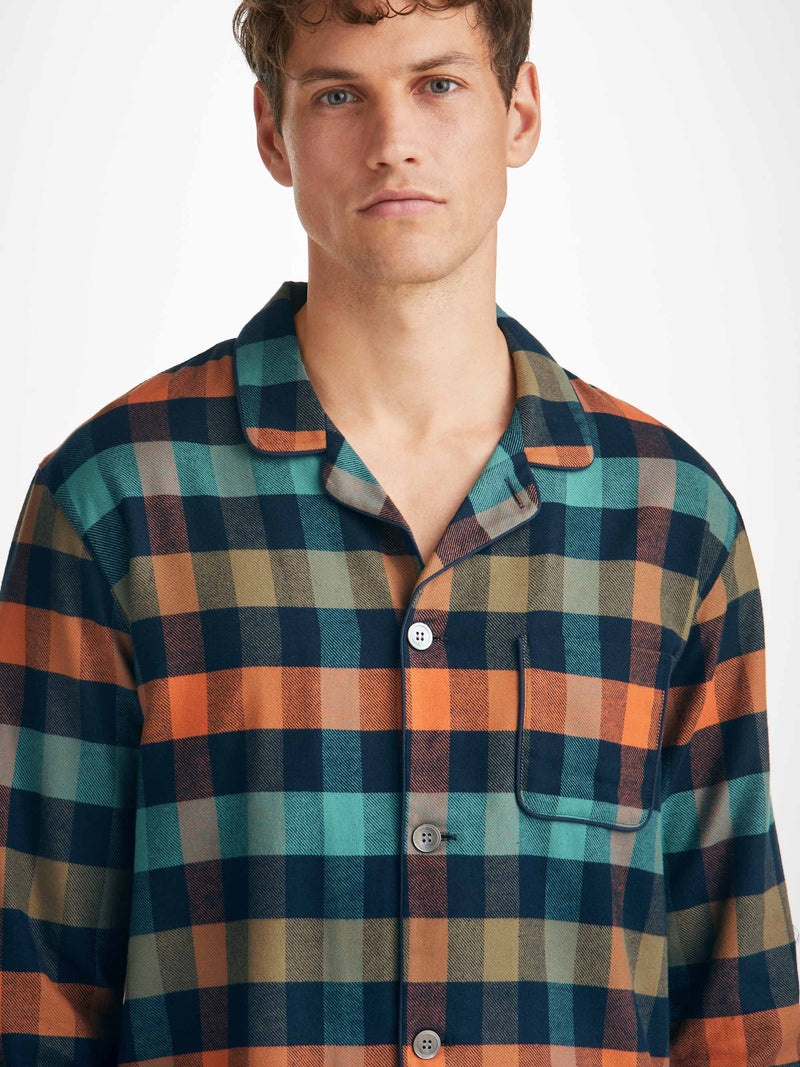 Men's Modern Fit Pyjamas Kelburn 40 Brushed Cotton Multi - 5
