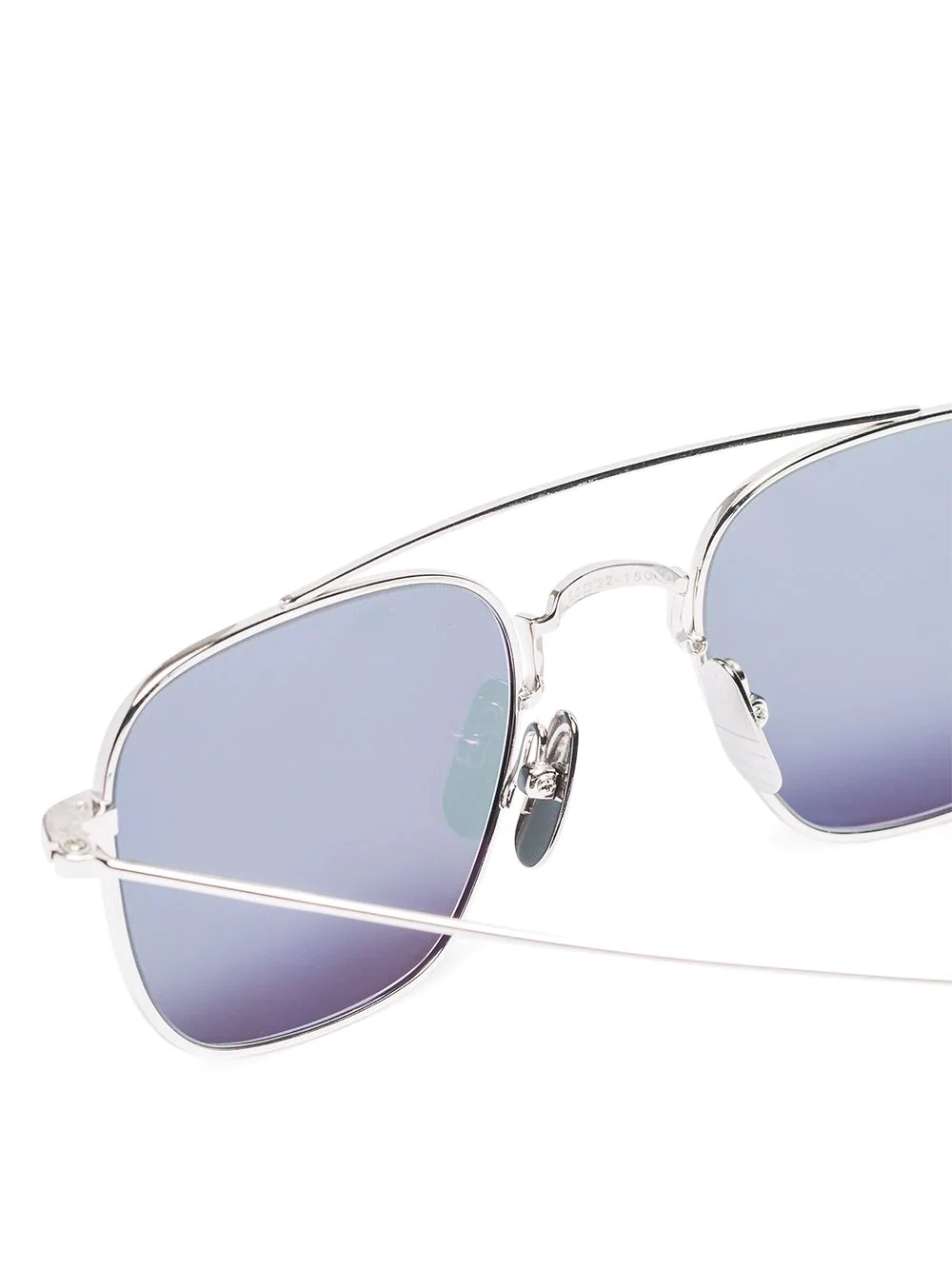 Metallic Silver Pilot Mirror Sunglasses - 3