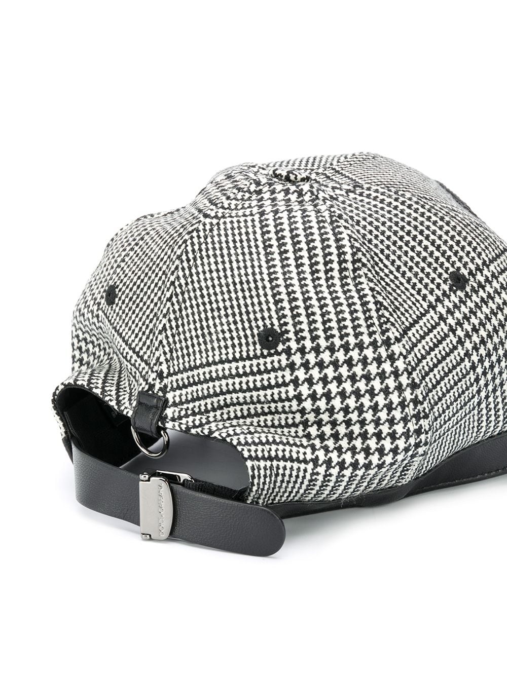 logo-patch houndstooth cap - 2