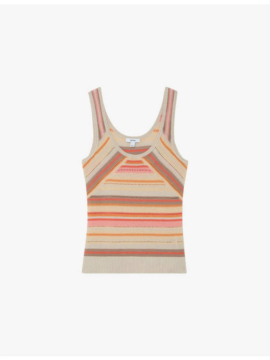 Miriam Striped Scoop-Neck Knitted Vest - 1