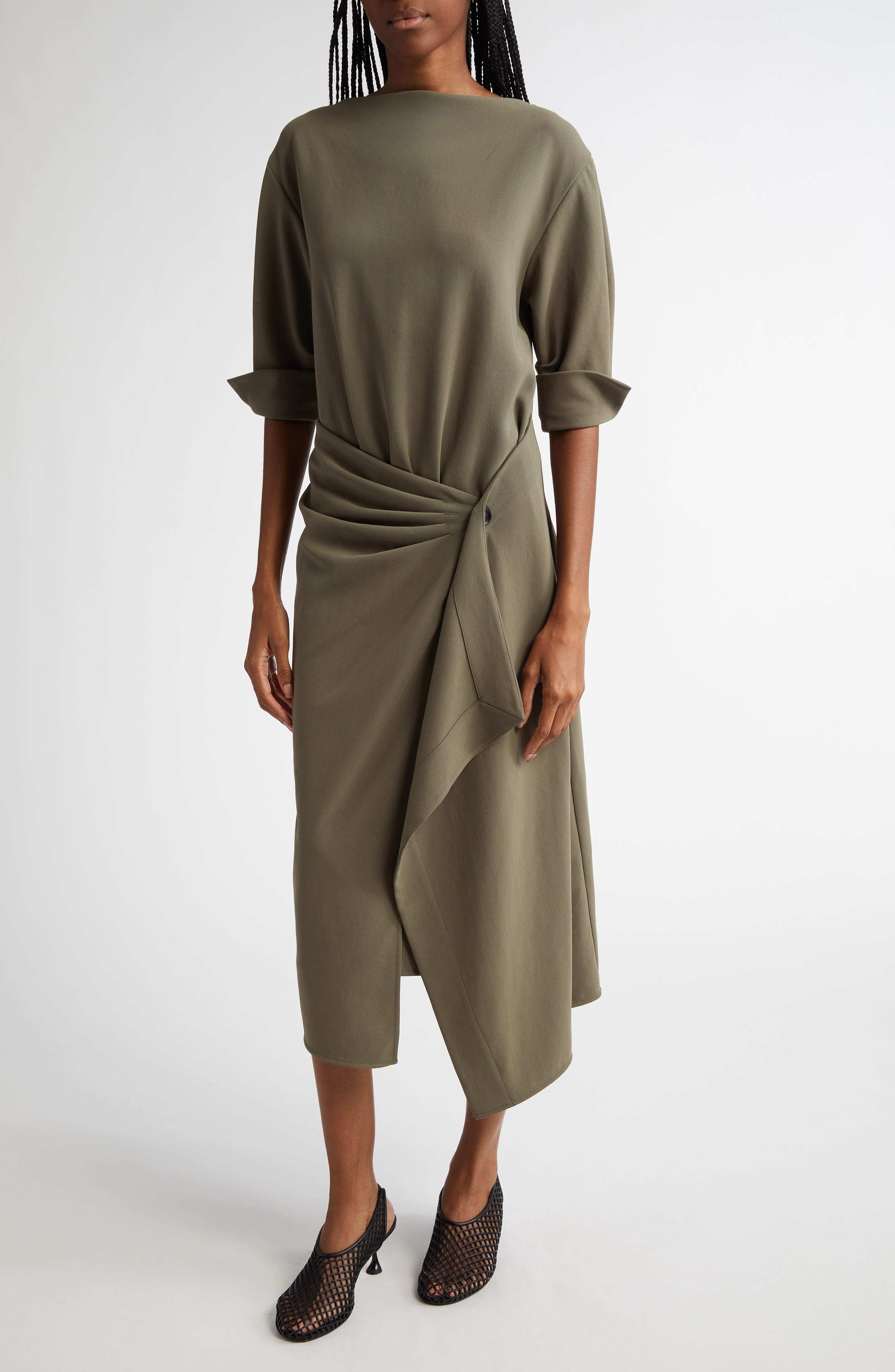 Proenza Schouler Maisie Matte Double Crepe Dress in Wood at Nordstrom - 4