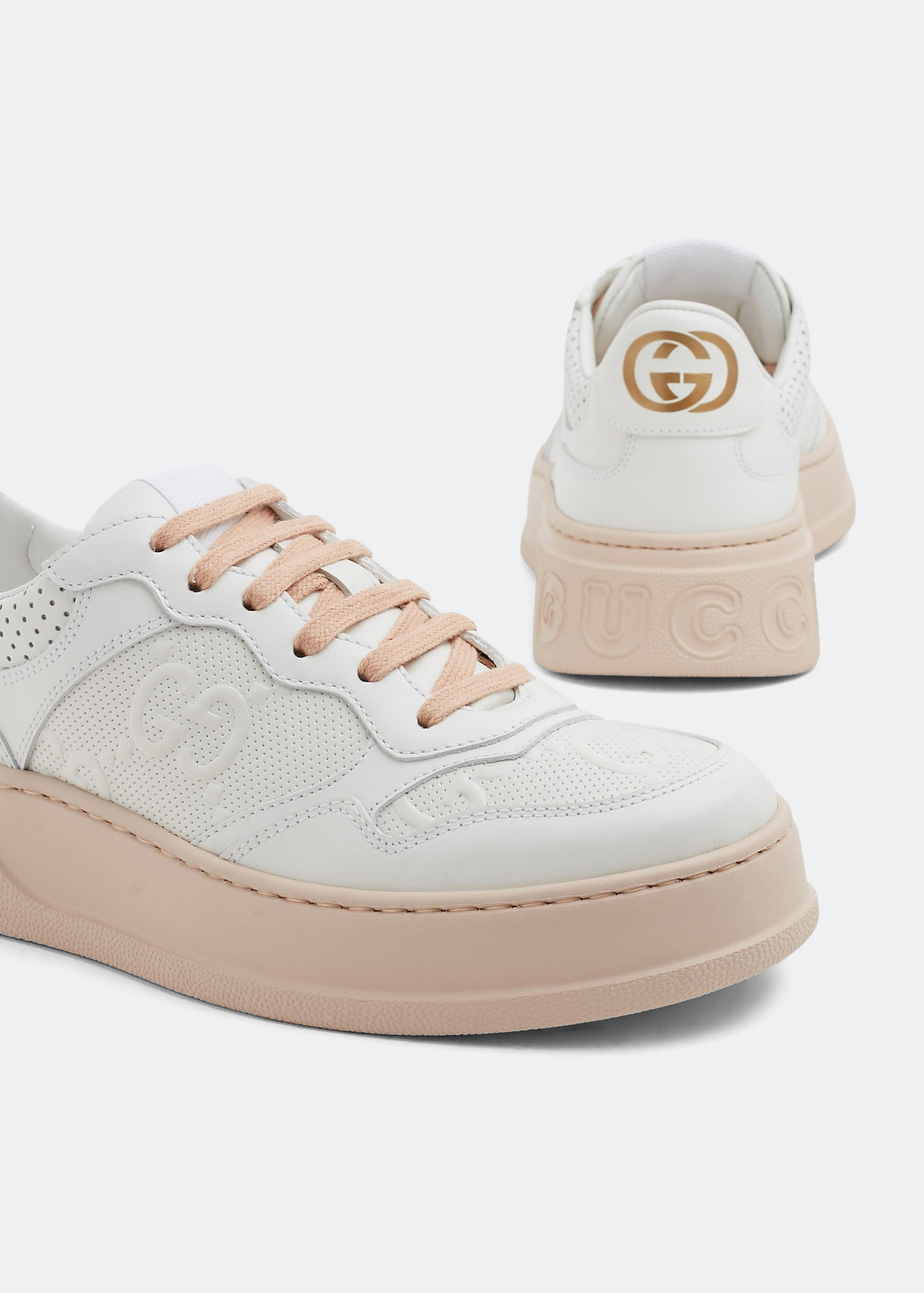 Gucci GG Embossed Leather Sneakers - 3