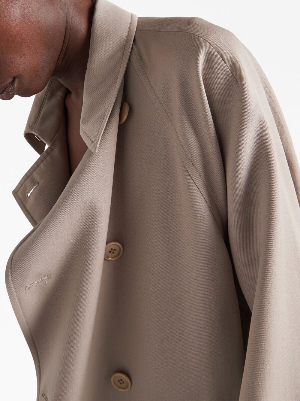 double-breasted wool trench coat - 5