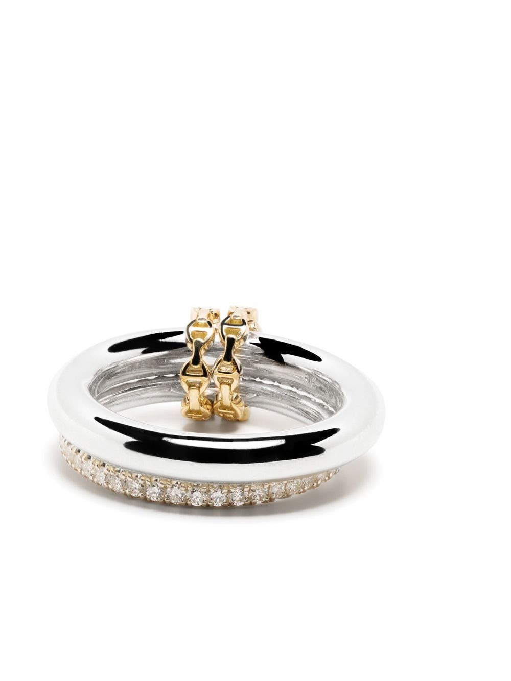 x Hoorsenbuhs 18kt yellow and white gold diamond ring - 4