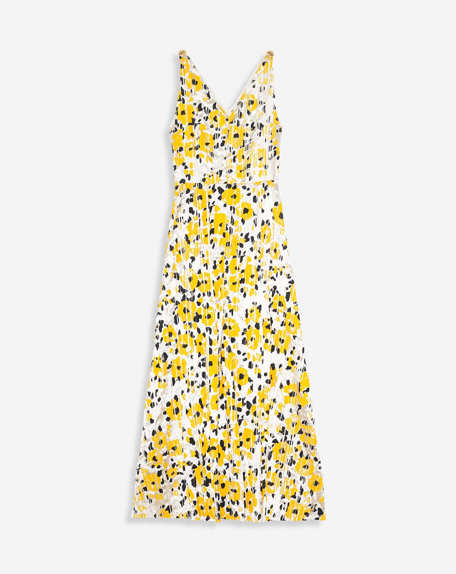 SLEEVELESS LONG PRINTED DRESS - 1