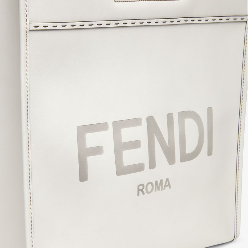 FENDI Light gray leather shopper outlook