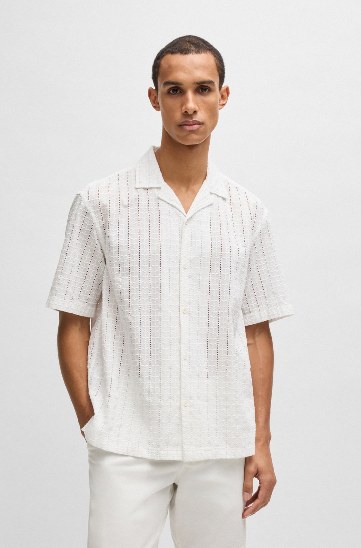 RELAXED-FIT SHIRT WITH BRODERIE ANGLAISE - 2