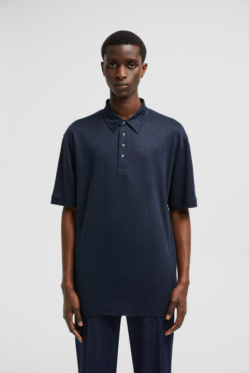 Moncler Linen Polo Shirt outlook