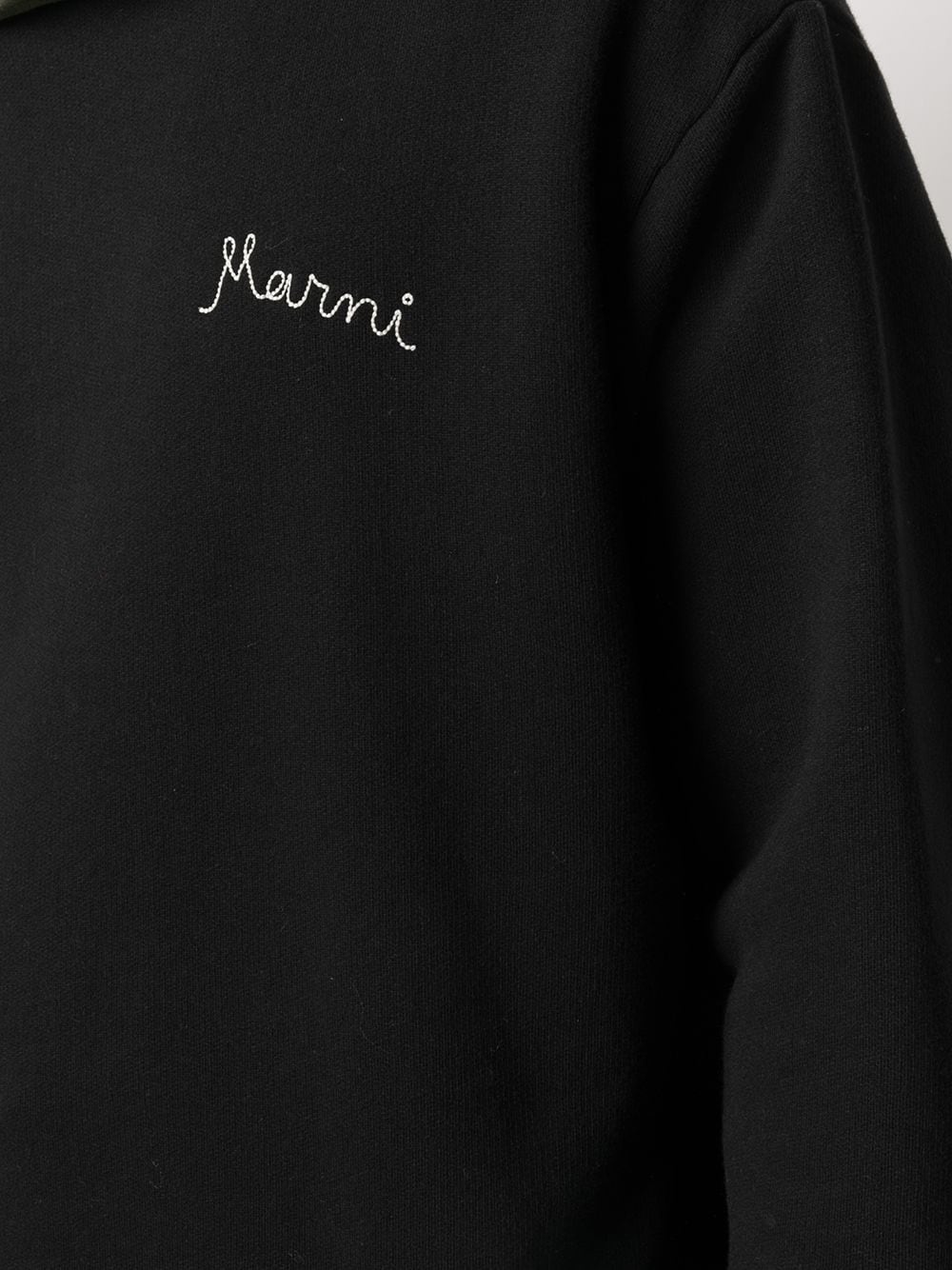 embroidered-logo contrast hoodie - 5