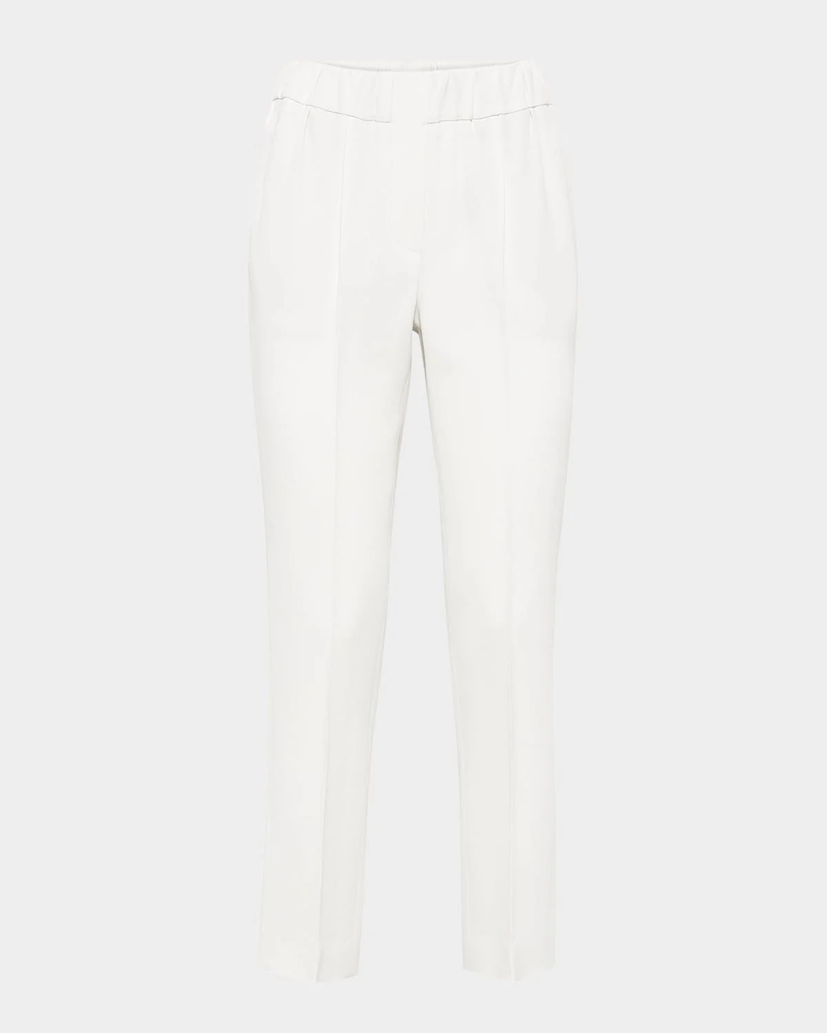 Silk Pull-On Cropped Pants - 1