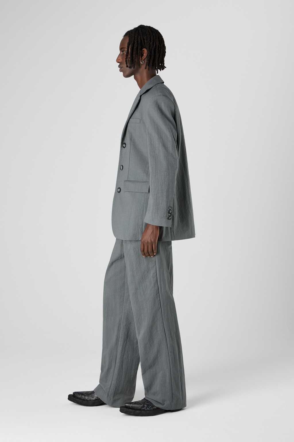 Gray ECONYL® Suit Blazer - 4