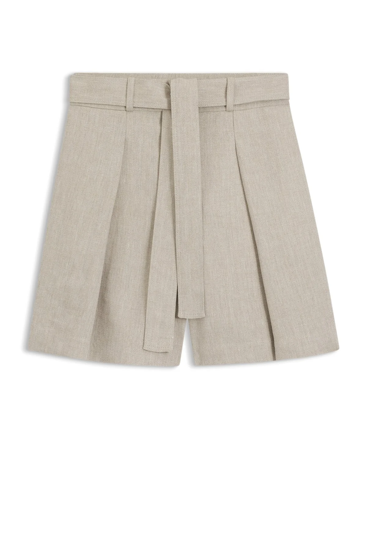 RELAXED-FIT LINEN-BLEND CULOTTES WITH HERRINGBONE WEAVE - 1