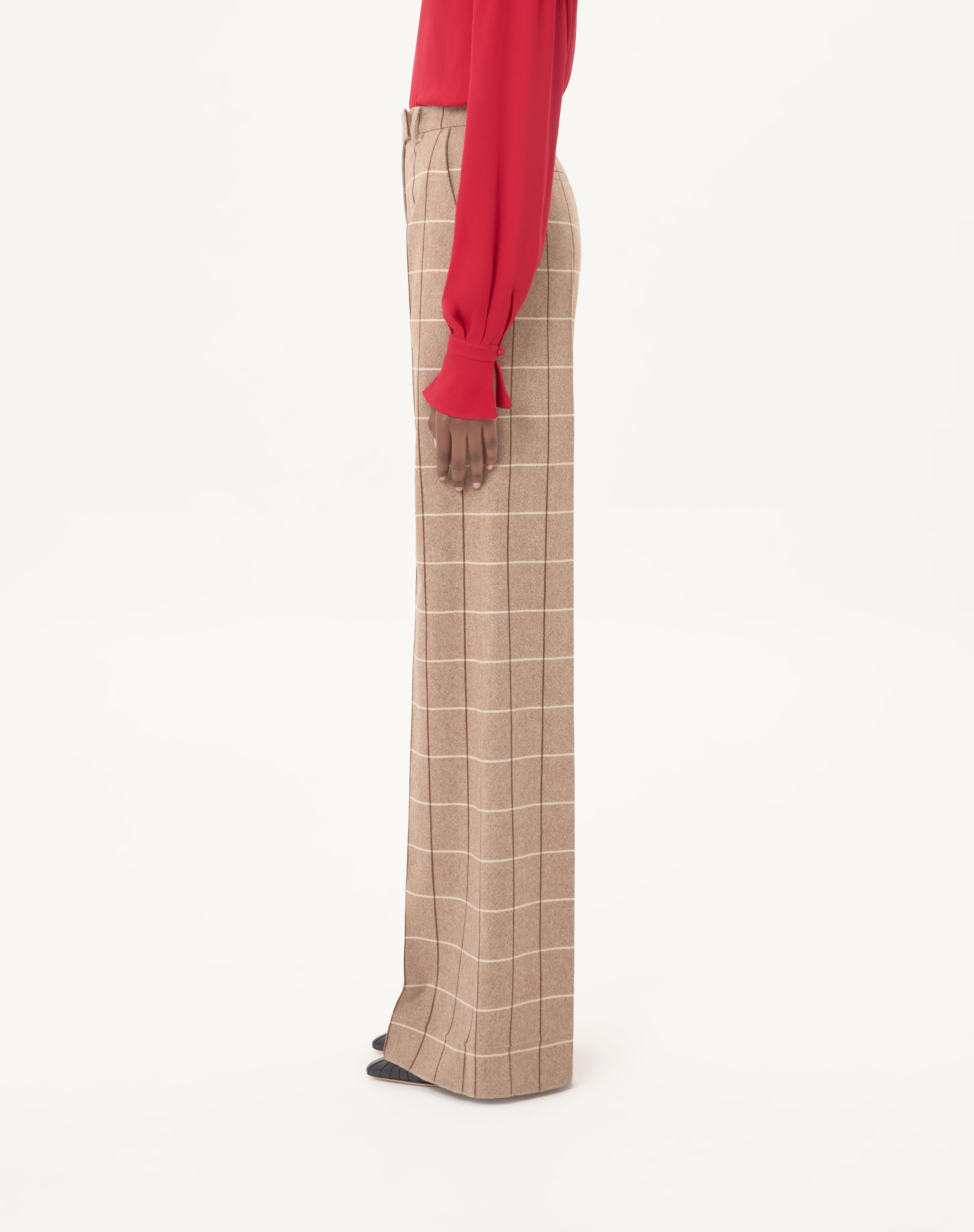 WOOL PANTS WITH WINDOWPANE CHECK PATTERN - 4