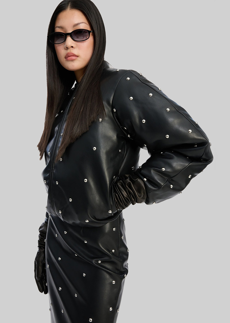 Rotate Studded Padded Jacket - Black 1