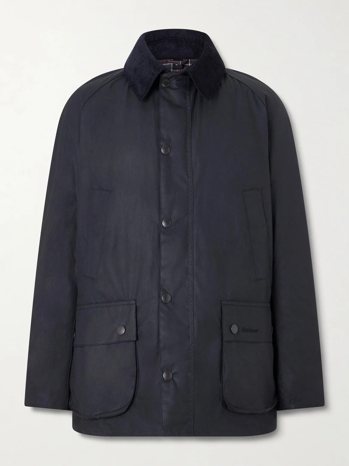 Ashby Corduroy-Trimmed Waxed-Cotton Jacket - 1