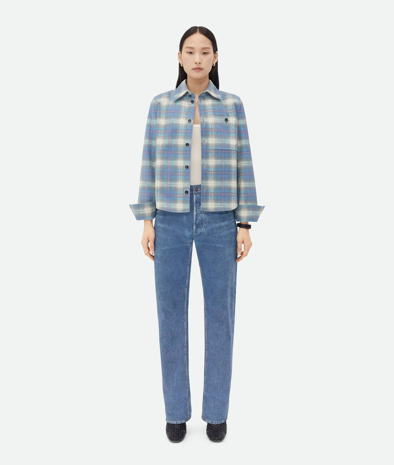 Flannel-Printed Leather Shirt - 1