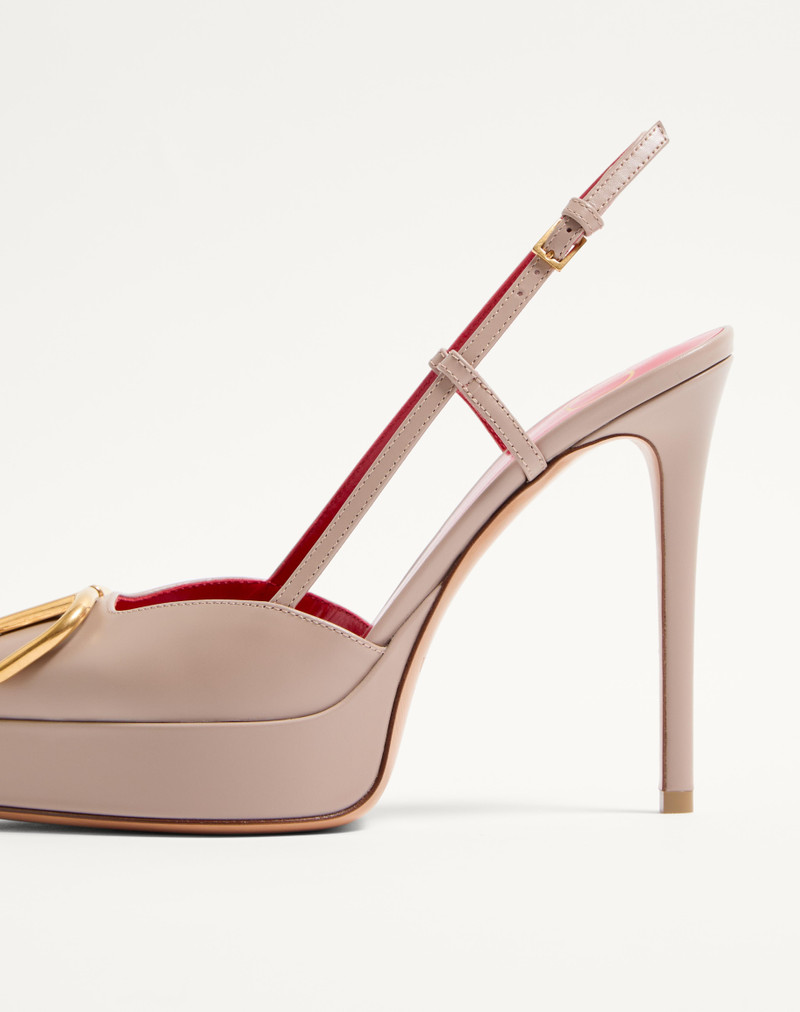 VLOGO SIGNATURE CALFSKIN SLINGBACK PLATFORM PUMP 120MM 7