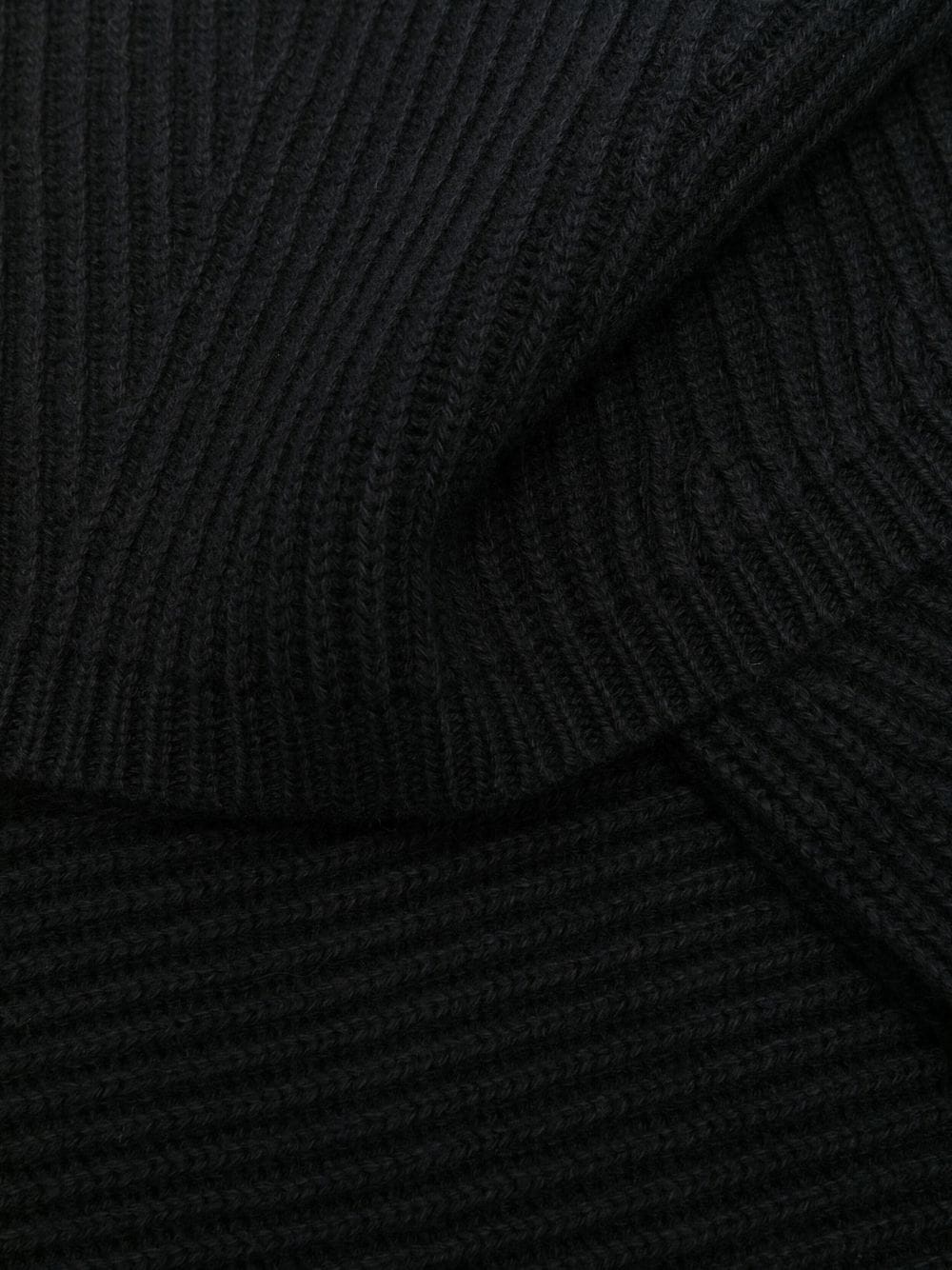 ribbed-knit cotton-wool blend scarf - 2