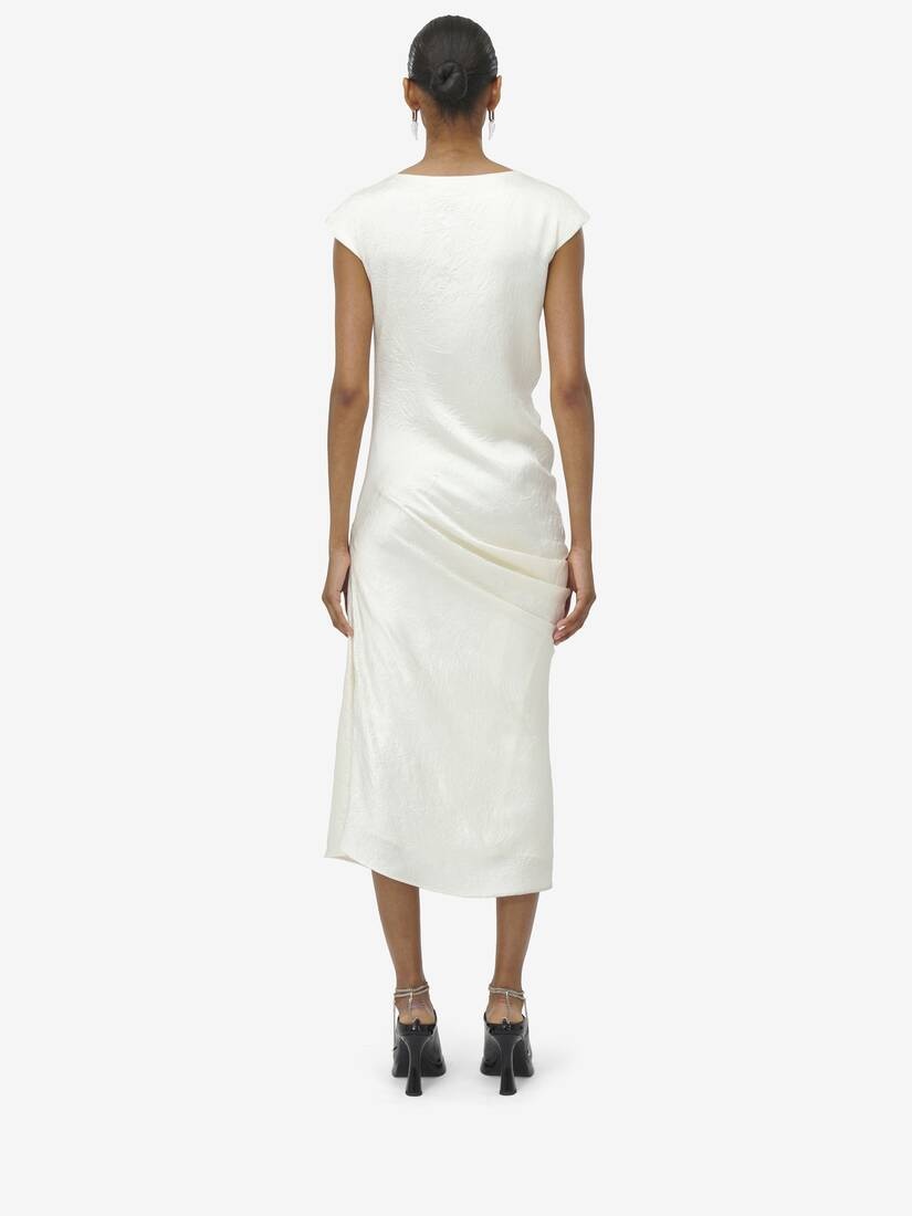 Asymmetric Draped Dress - 6