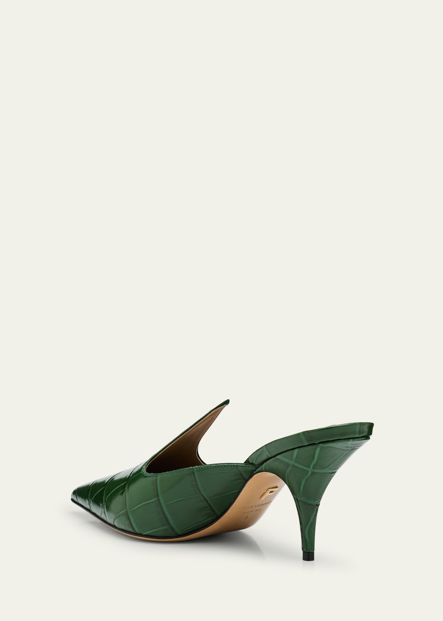 Avril Croc-Embossed Leather Mule Pumps - 4