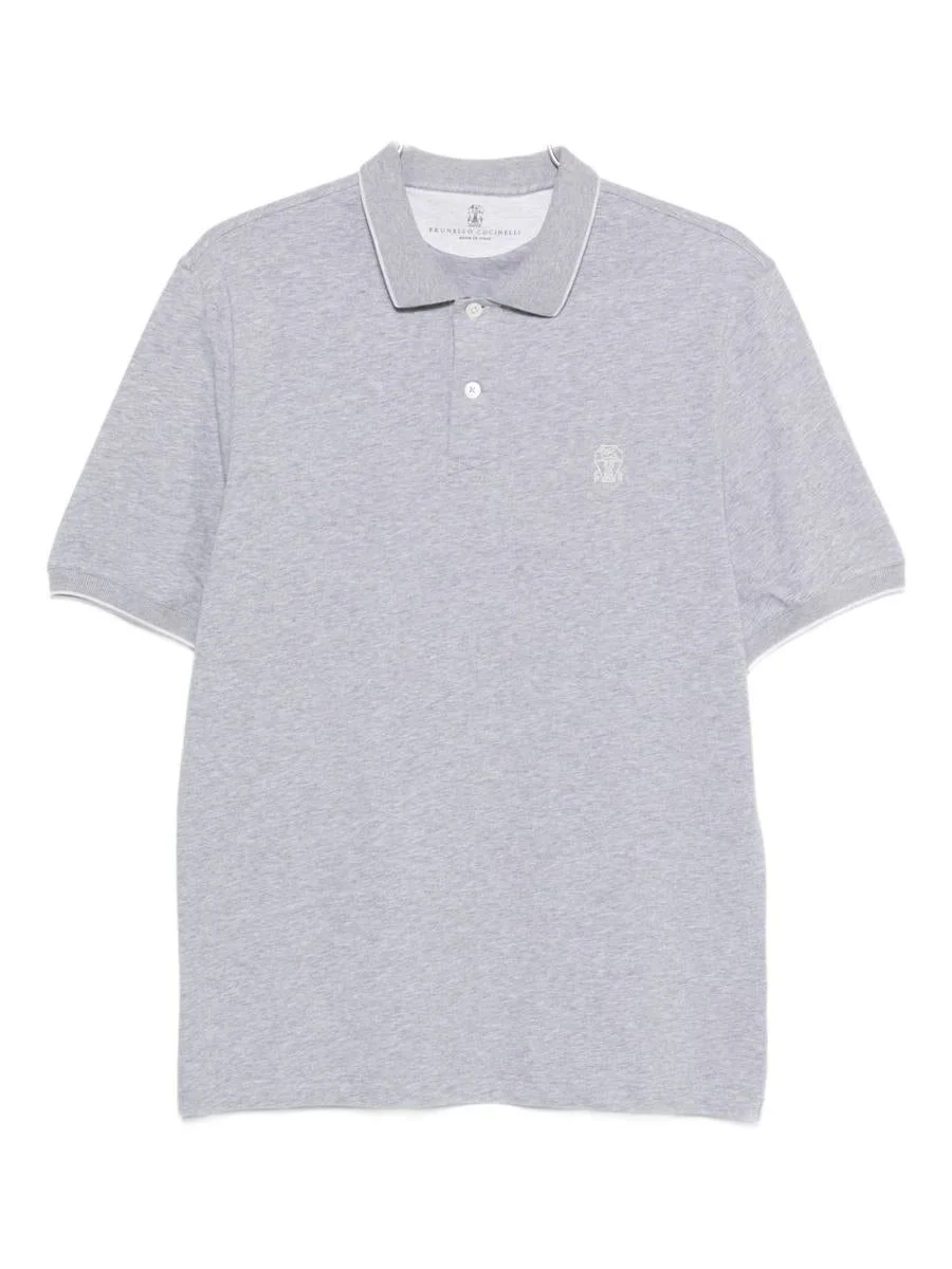 Brunello Cucinelli Logo Cotton Polo Shirt - 1
