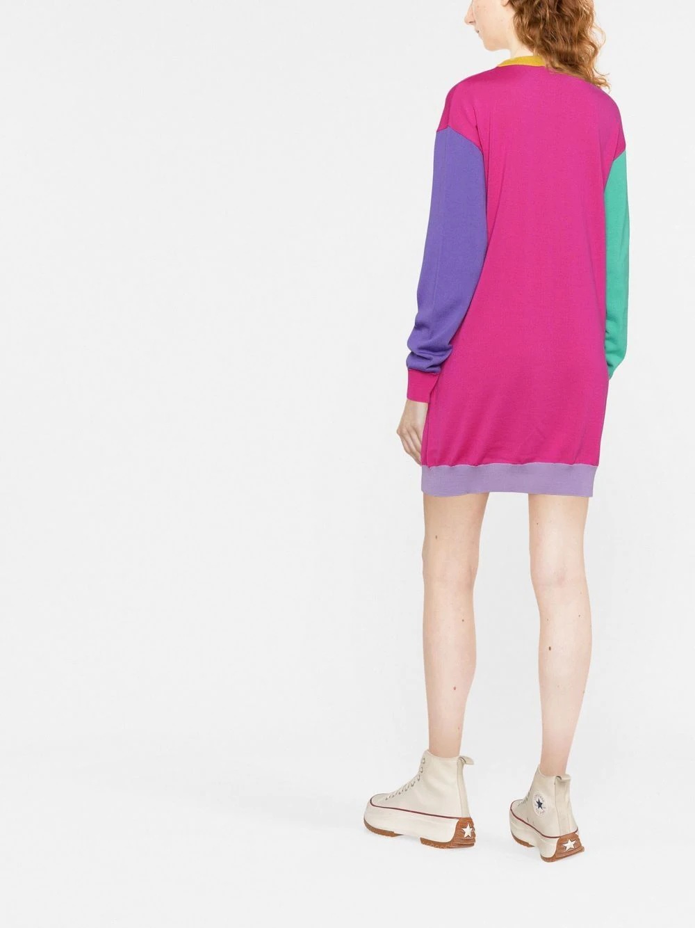 logo-intarsia jumper dress - 3