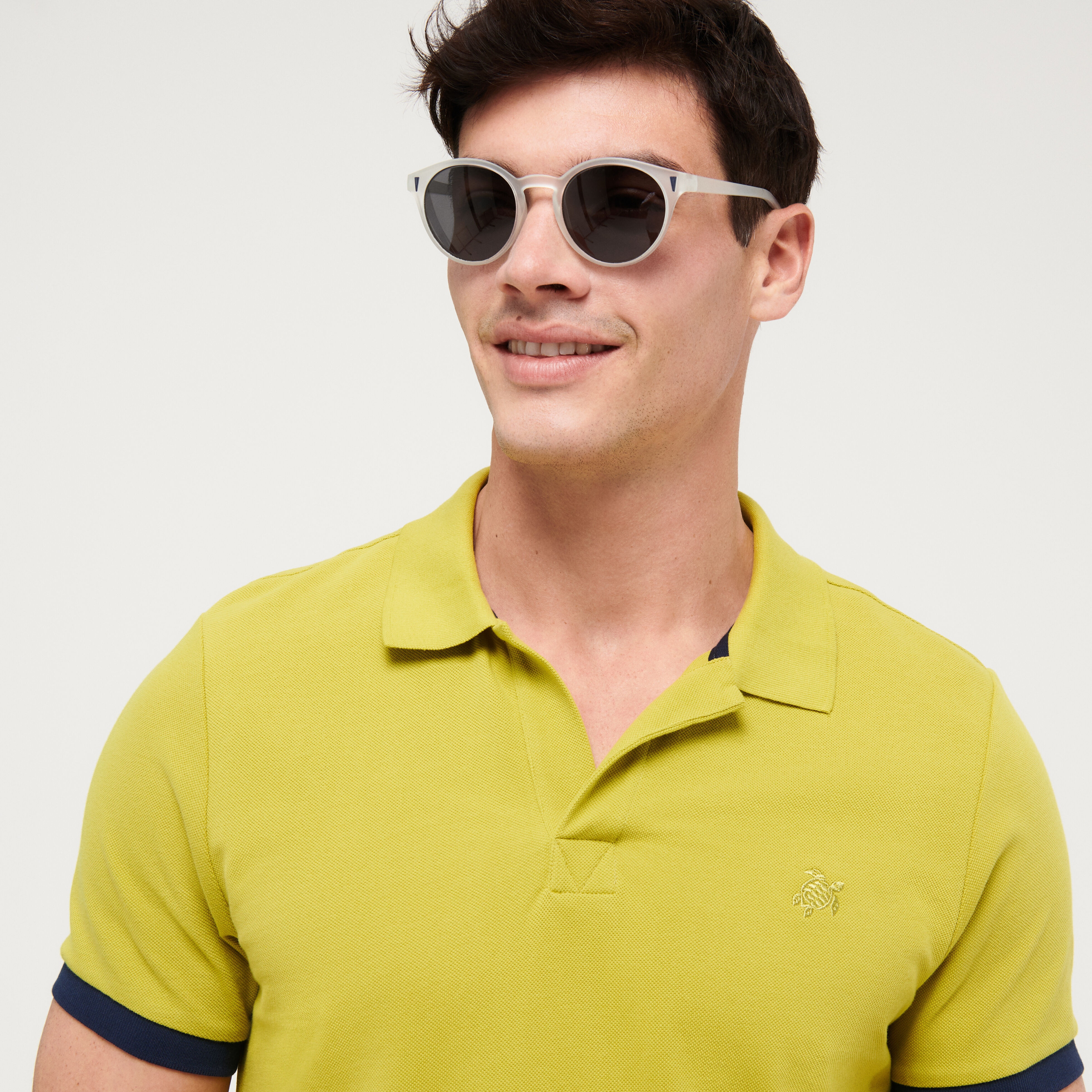 Men Cotton Pique Polo Shirt Solid - 7