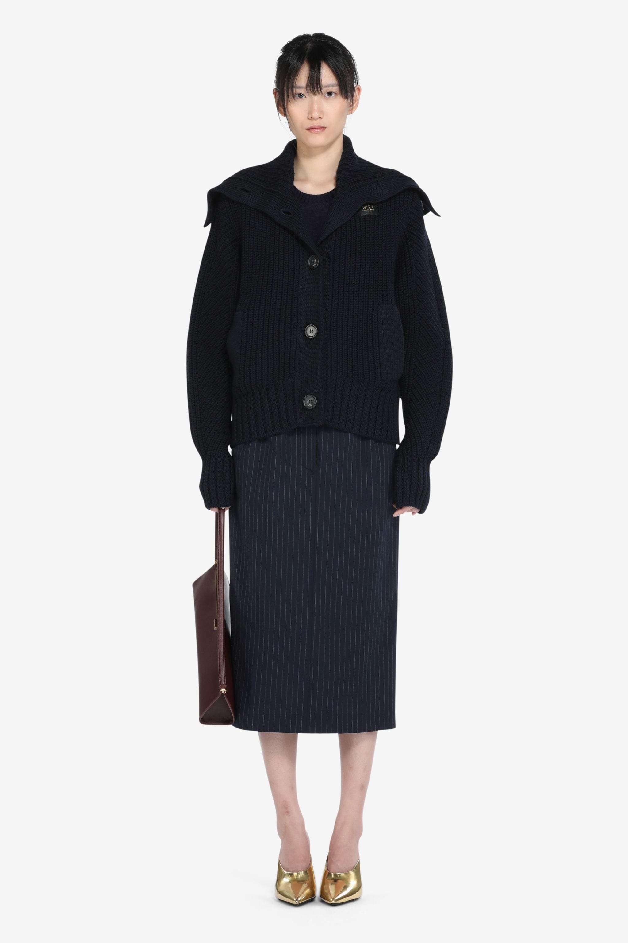 PINSTRIPE TAILORED SKIRT - 4