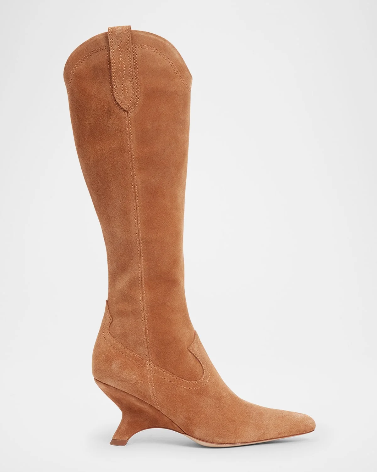 Shadow Suede Western Knee Boots - 1