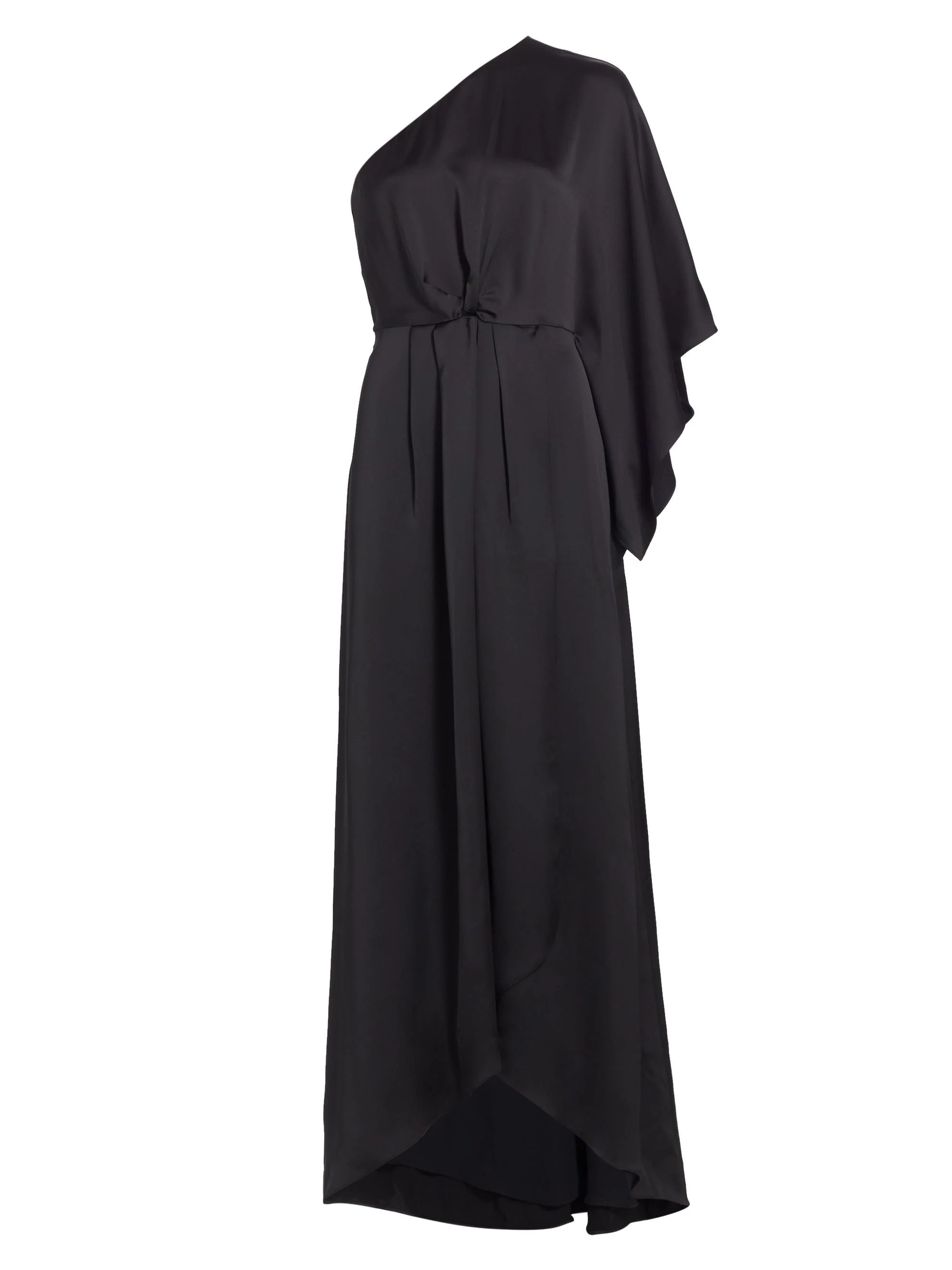 Women's Simone Knot-Front Satin Gown - Black - 1