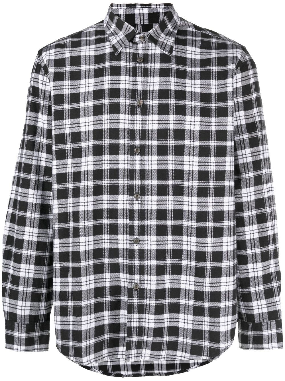 checked flannel button-up shirt - 1