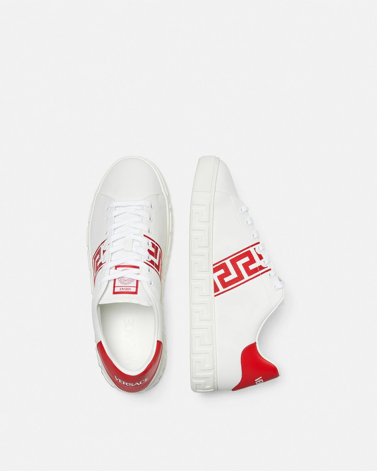 Embroidered Greca Sneakers - 4