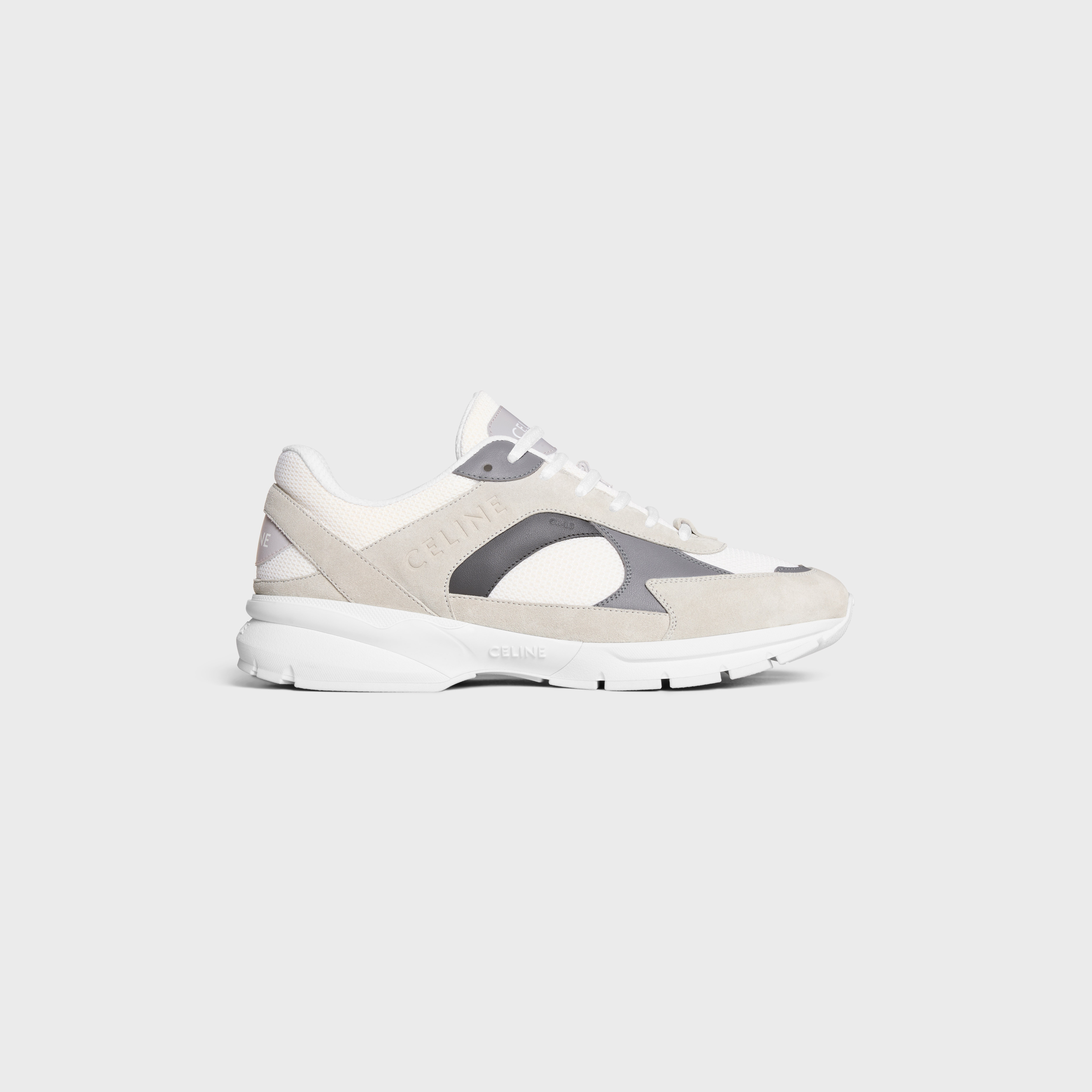 CELINE RUNNER CR-03 LOW LACE-UP SNEAKER in MESH, SUEDE CALFSKIN AND CALFSKIN - 1