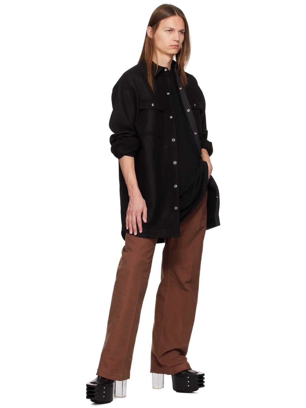 Black Porterville Melton Outer Shirt - 5