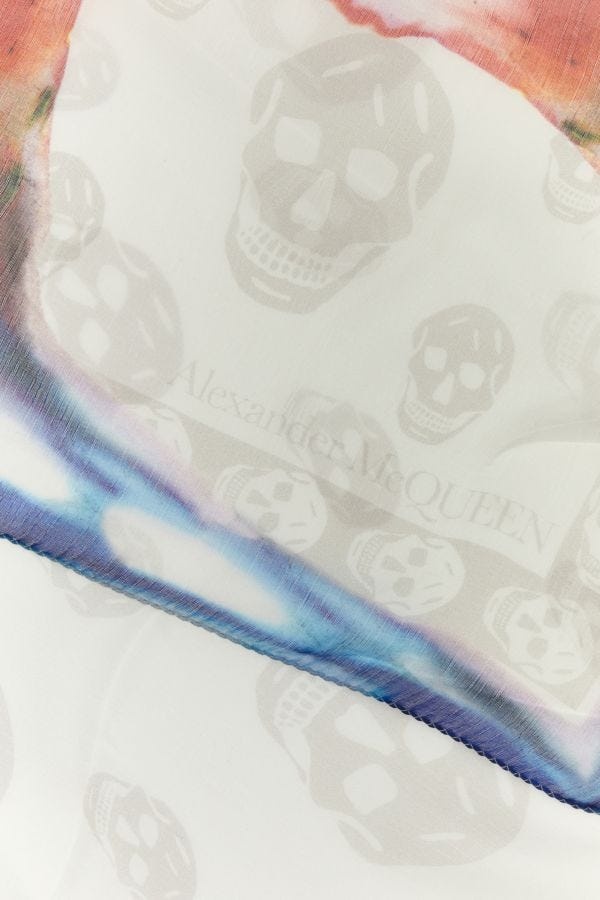 ALEXANDER MCQUEEN WOMAN Printed Crepe Foulard - 2