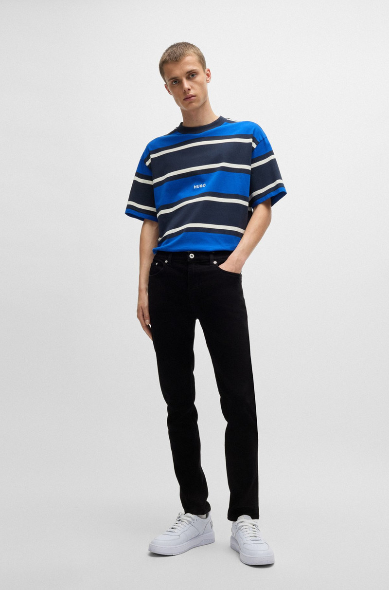 HUGO EXTRA-SLIM-FIT JEANS IN BLACK STRETCH DENIM outlook